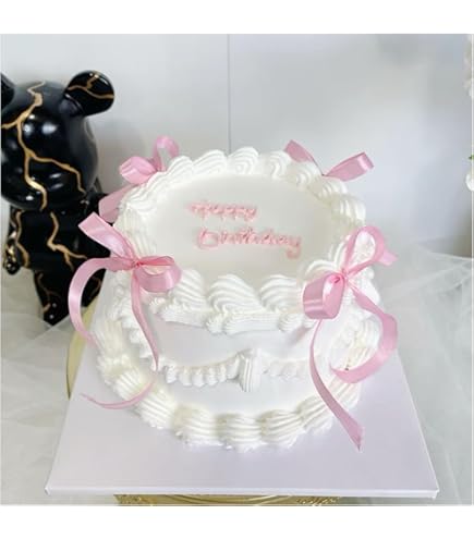 20 PCS Pink Bow Cupcake Toppers, Pink Ribbon Bow Cake Decorations - View #7