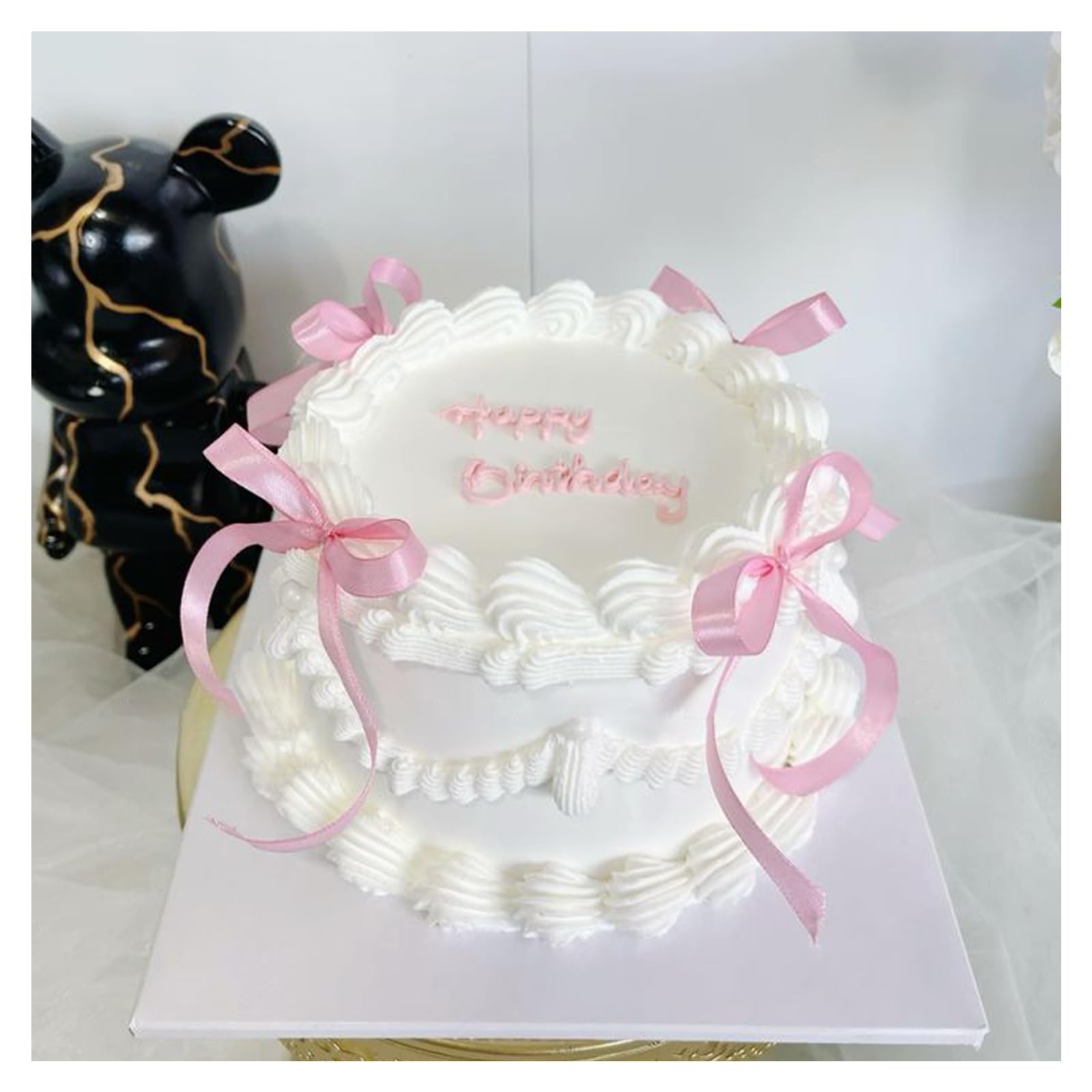 Photo 1 of 20 Pack Bow Cupcake Toppers Birthday Bowknot Ribbons Coquette Pink Bow High Footed Cup Balloon Wall Party Decorations Bridal Cake Dessert Picks Baby Girl Boy Wedding Party Supplies pink1