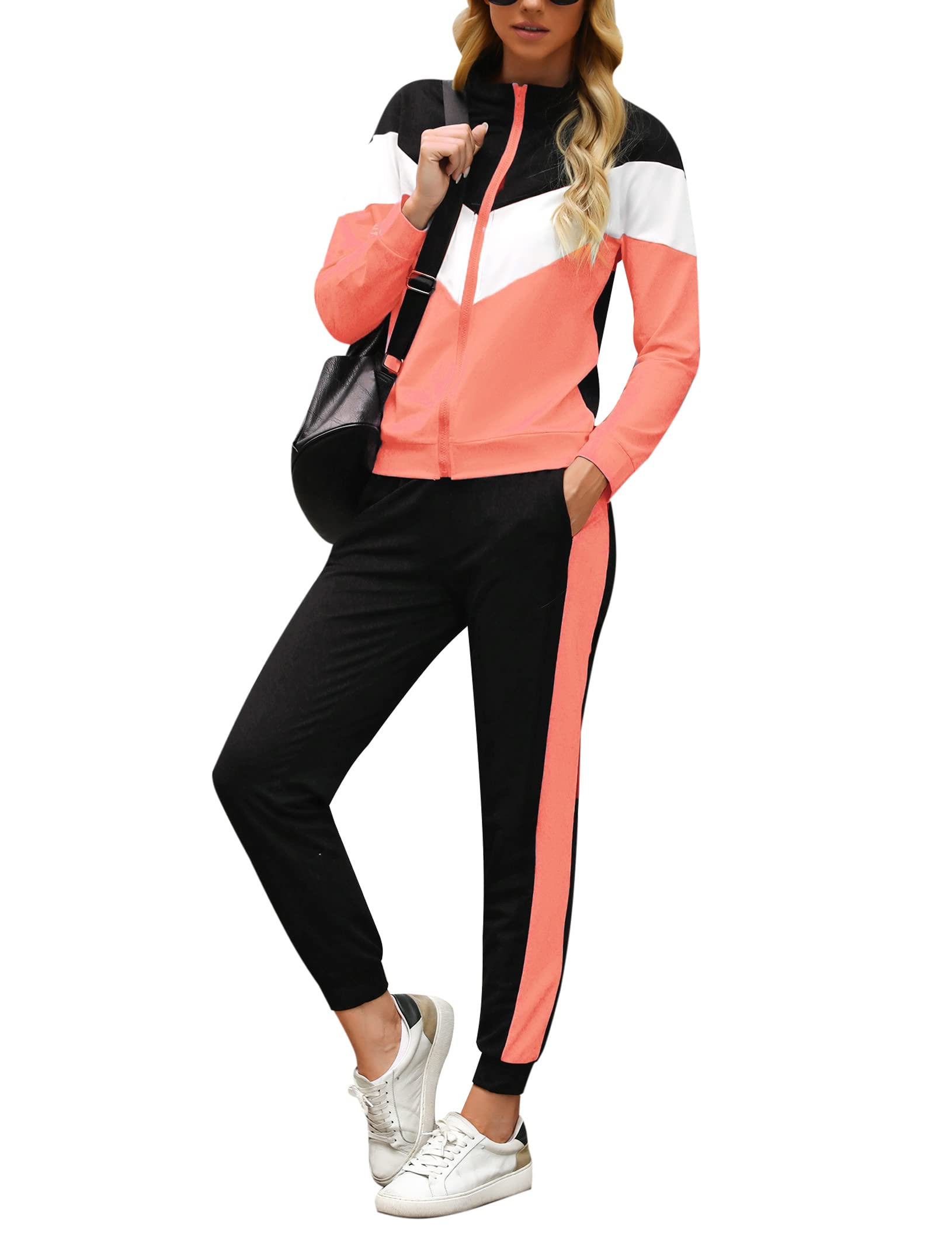 Photo 1 of Marvmys Women's Athletic Jogging Suit Full Zip Tracksuit Set 2 Pieces Sweatsuit Outfits Set with Pocket Size Unknown 