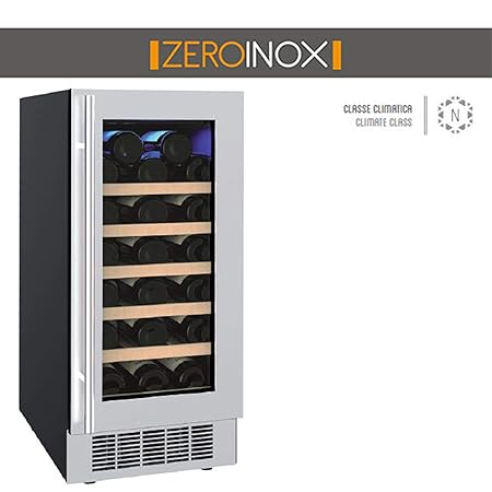 ZeroInox - Nevera de Vino ventilado de 85 litros con estantes de ...