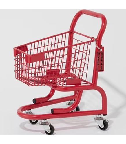 Mini Carrito De Supermercado De Metal - Carrito De La Compra De Juguete Con Ruedas Y Asiento - Organizador De Escritorio Y Accesorio Decorativo Para Niños