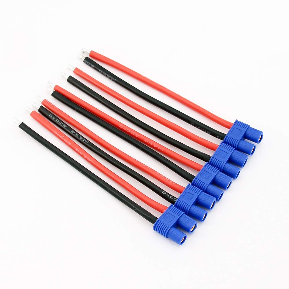 BDHI 5pcs EC3 Style Female Connectors Adapters Cable with 10cm 14awg Silicone Wire(BDHI-23)