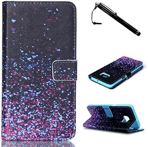 S6 Edge Plus Case,Galaxy S6 Edge Plus Case,Micro Dots Pattern Class PU Leather Wallet Flip Protective Skin Case with Magnetic Clasp for Samsung Galaxy S6 Edge Plus(Built-in Credit Card/ID Card Slot)