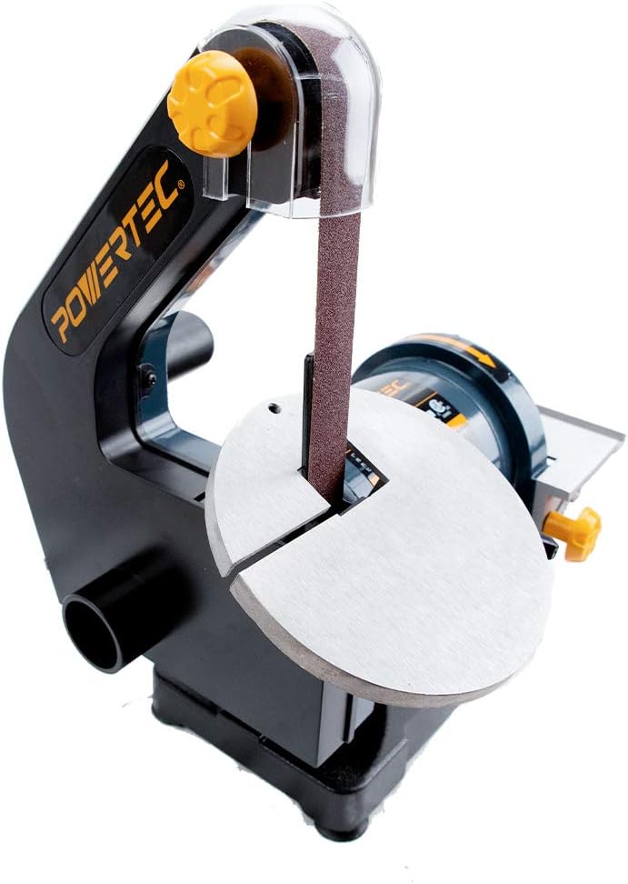 POWERTEC BD1502 Belt Disc Sander for Woodworking | 1 in. x 30 in. Belt Sander with 5 in. Sanding Disc - - 