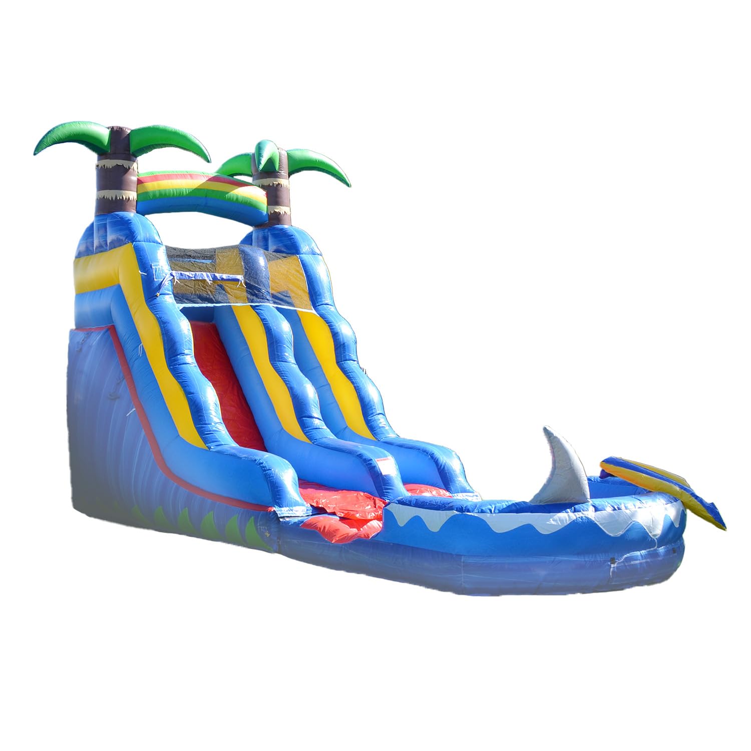 Photo 1 of **********INCOMPLETE ITEM, THIS IS ONLY BOX #3 OUT OF 3, ONLY INLUDES THE POOL PORTION*************
HeroKiddo 15’ Ocean Shark Commercial Grade Lightweight Premium Water Slide with Detachable Pool for Kids and Adults (with Blower), Wet Dry Combo, Big Infla