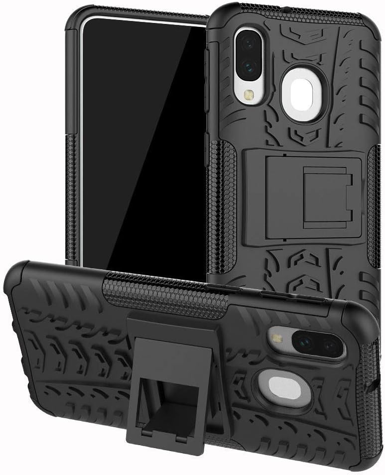 Galaxy A40 Case,JYZR Tough Dual Layer 2 in 1 Rugged Heavy Impact Resistant Hard Back Kickstand case Cover for Samsung Galaxy A40 - Black