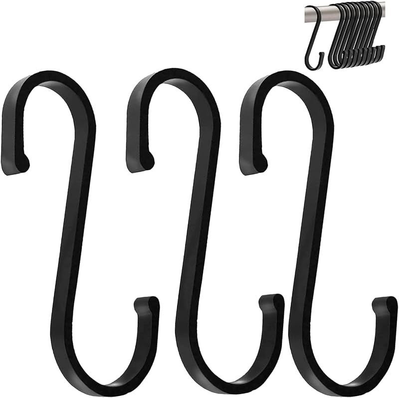 GAViA S Shaped Heavy Duty Hooks 10Pcs Matte Black 25kg Stainless
