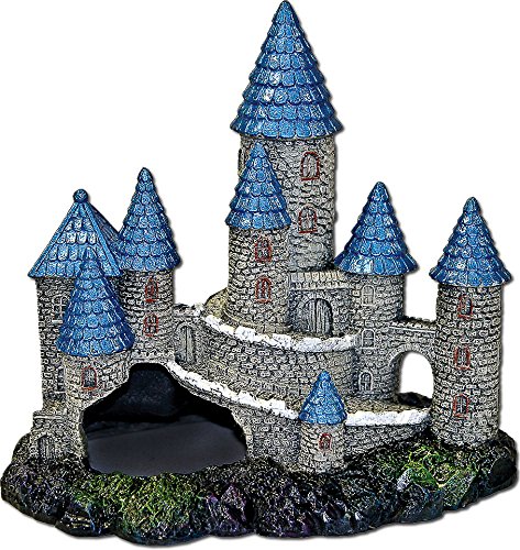 BLUE RIBBON PET Products 030157016548 Exotic Environments Blue Spire Castle Blue/Gray