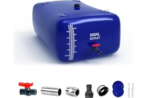 ZSLTLDU 30 Gallon Water Storage Bladder - 1000D PVC Blue RV Water Tank, Portable Collapsible Storage Bladder Containers for Gardens, Camping, Emergency Use