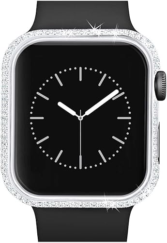 Amazon Co Jp Krkc Co Apple Watch 44mm 40mm ケース アップルウォッチ カバー ジルコニア カスタムベゼル 5a等級czダイヤ アップルウォッチ シリーズ 4 5 ケース 衝撃防止 本体保護 装着簡単 オシャレ キラキラ ギフト プレゼント ホワイトゴールド 44mm ジュエリー