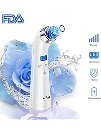 Blackhead Remover, Shirui Electric Facial Pore Cleanser, USB Rechargeable Comedo Acne Vacuum Suction Remover, 5 Adjustable Suction Power with 4 Multi-Functional Probe for Women and Men