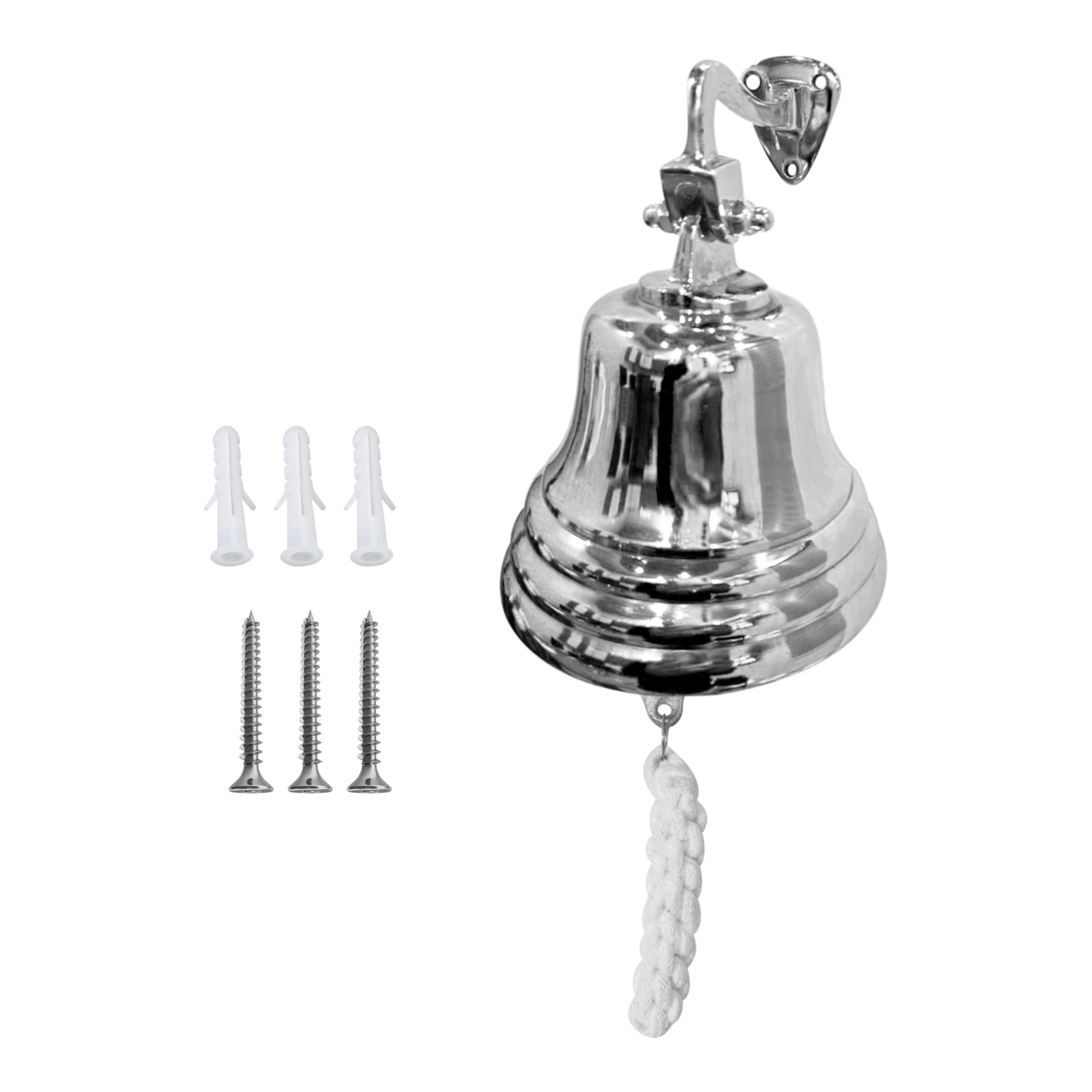 ARSUK Aluminum Ship Bell (5 Inch) - Last Order Bell with Rope - Nautical Wall Mounted Hanging for Home, Door, Bar, Pub, or Boat - Vintage Maritime Décor - Loud & Clear Sound
