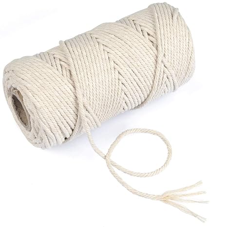OFNMY Makramee Garn Baumwollgarn Baumwollkordel für DIY Handwerk Basteln Wand Aufhängung Pflanze Aufhänger(4mm * 100m)