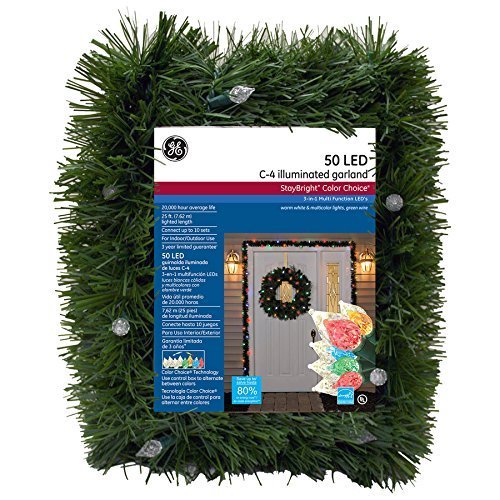 GE Pre-Lit Christmas Garland with Color Changing Lights - Image 2