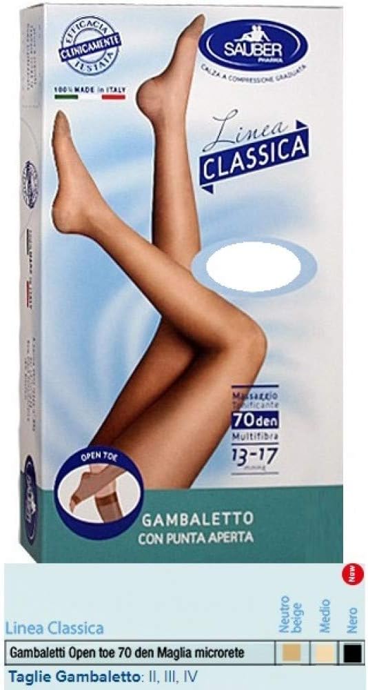 Pharma Sauber Tights Classic Line Open Toe With Open Toe 140 Den Color Middle Size 2