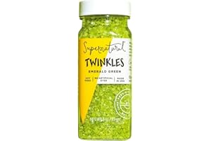 Supernatural Twinkles Sprinkles, Emerald Green Sanding Sugar, Non-GMO, Vegan, 3oz, Made in USA