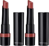 Rimmel Lasting Finish Matte Blushed Pink Pack of 2 Lipstick Gloss
