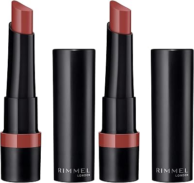 Rimmel Lasting Finish Matte Blushed Pink Pack of 2 Lipstick Gloss