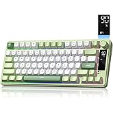 Womier DK75 75% Wireless Gaming Keyboard, RGB Backlit Creamy Keyboard with Media Knob, OLED Screen, Tri-Mode 2.4GHz/USB-C/BT5.0, Anti-Ghosting No-Conflict Silent Membrane Keyboard for MAC Windows