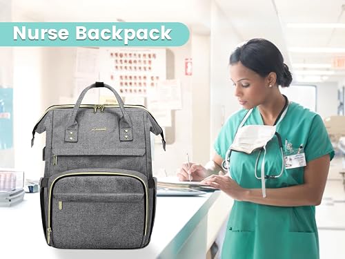 LOVEVOOK Women's Laptop Backpack With USB Port - Water Resistant 15.6" Work Travel Purse Backpack - View #5