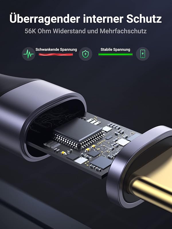USB C Ladekabel QC 3.0 USB C Kabel USB 3.0 5Gbps Nylon