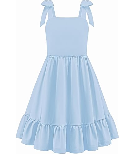 light blue dress polyvore Girls Kids Off Shoulder Ruffle Trim Cami Pleated Dresses Belted A Line Midi Solid Holiday (White, 7-8 Years): Clothing, Shoes & Jewelry smocked (and bra Cutest new arrivals from Type:White atr_collection-M-Shirts-Oskar