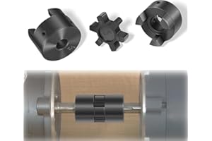 BONBO 1/2" to 3/4" L075 Flexible 3-Piece L-Jaw Coupling Coupler Set & Buna-N NBR Rubber Spider for Log Splitter Hybrid Equipment