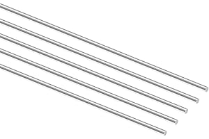 Sutemribor 3mm x 300mm Stainless Steel Model Straight Metal Round Shaft Rods 5 Pieces