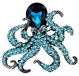 YACQ Jewelry Womens Crystal Octopus Pin Brooch