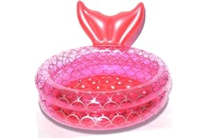 Benelet Inflatable Backyard Kiddie Mermaid Pools, Garden Round Swimming Pool for Kids, Kiddie Paddling Pool Indoor&Outdoor Baby Ball Pit Pool (35 inch)