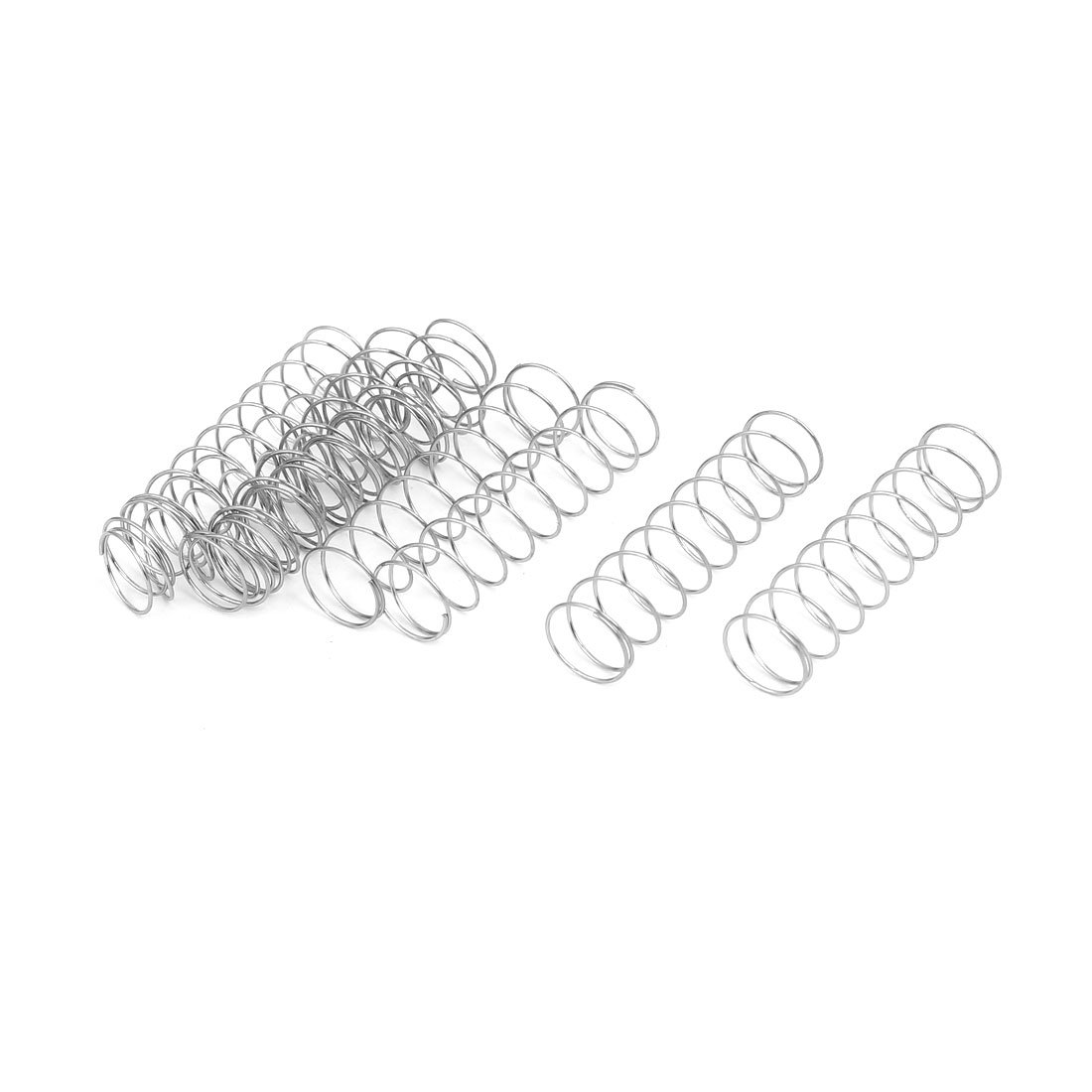 sourcingmap Compression Spring,304 Stainless Steel,10mm OD,0.5mm Wire Size,40mm Free Length,Silver Tone,10Pcs