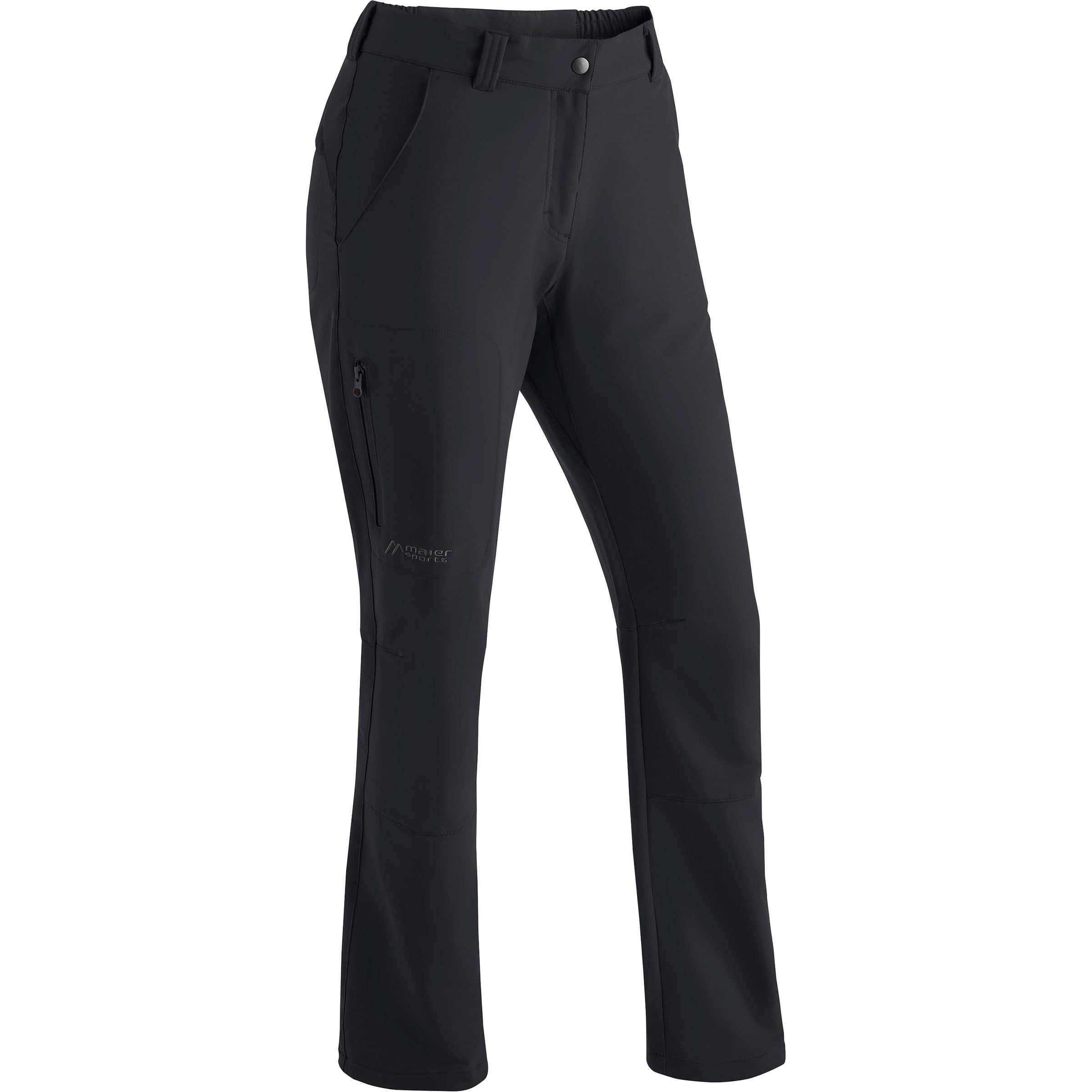 maier sports Women's Helga Hiking Trousers, Outdoor Pants, Lined Winter Trekking Trousers Black (Black)