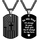 Qibote Christian Gifts for Men Dad Son Brother Mom, Dog Tag Cross Necklace, Stainless Steel Pendant Gifts for Easter Christmas Birthday