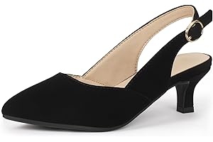 PANDANINJIA Girls Dress Shoes Kitten Heels Sandals Closed Pointed Toe Slingback Flower Girl Little Big Kid Wedding Party School Pumps Shoes