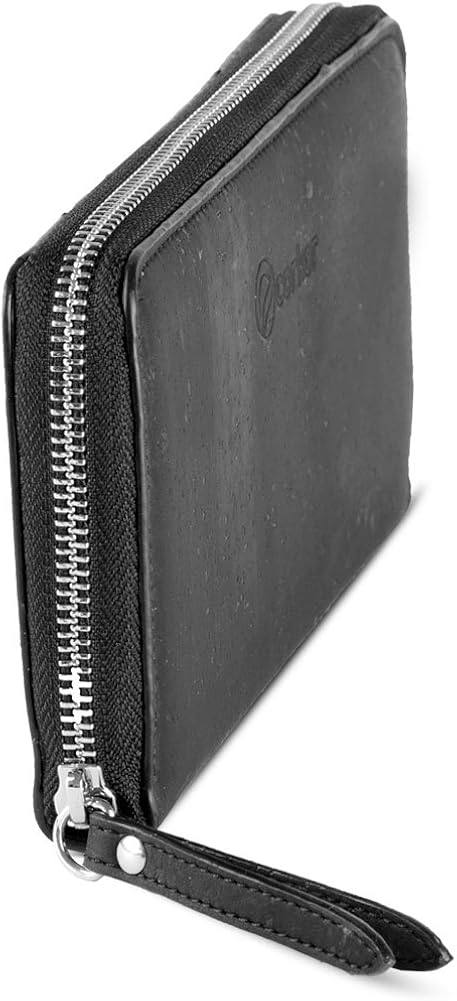 Corkor RFID Wallet Women Zip Around Clutch, Natural Cork Non-Leather Vegan Gift , Medium, Black - Image 4
