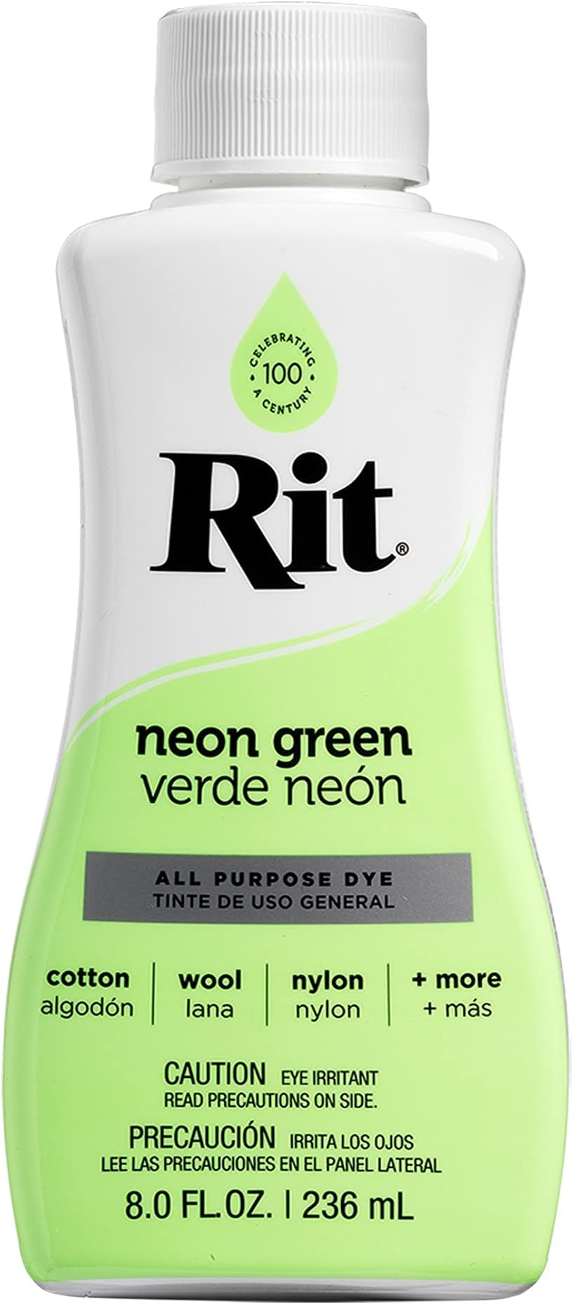 Rit Dye Neon Green Fabric Dye 236ml 88210 for Cotton Silk Wool RCA