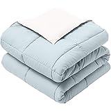 Royal Hotel Soft and Plush Down Alternative Comforter - Reversible with 2 Colors Duvet Insert Comforter - Hypoallergenic Hotel Plush Down-Alternative - Twin XL, Light Blue and White