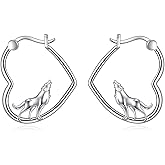 YFN Animal Earrings Sterling Silver Animal Heart Hoop Dangle Earrings Cute Jewelry Gifts for Women