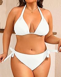 Women Plus Size Bikini Set - Two Piece Triangle