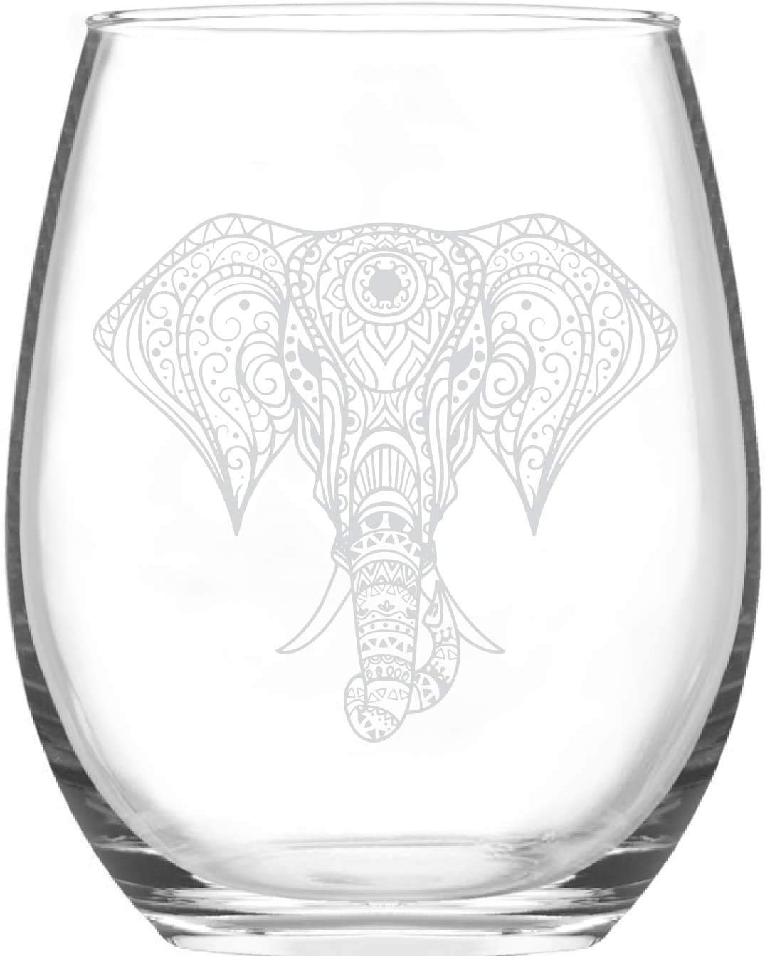 Joymking Funny Elephant Wine Glass - 17oz Elephant Lovers Gift for Him or Her