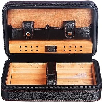 Cigar humidor Portable travel cigar humidifier, Cigar case with two
