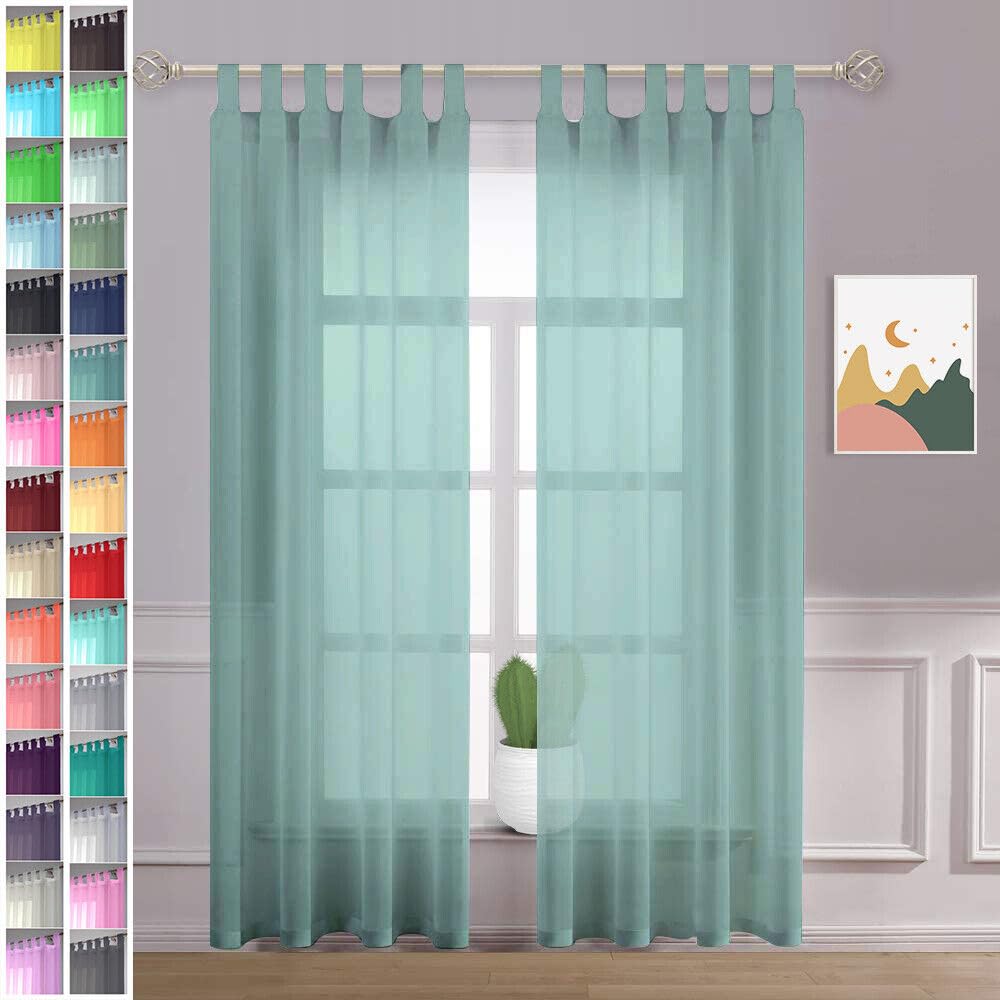 Megachest sheer Voile Tab Top Curtain(ocean, 56" wideX90 drop(W142cmXH228.5cm))