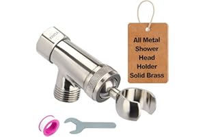 All Metal Shower Head Holder,Adjustable Handheld Shower Arm Bracket, Hand held Showerhead Mount B-Style Brushed Nickel