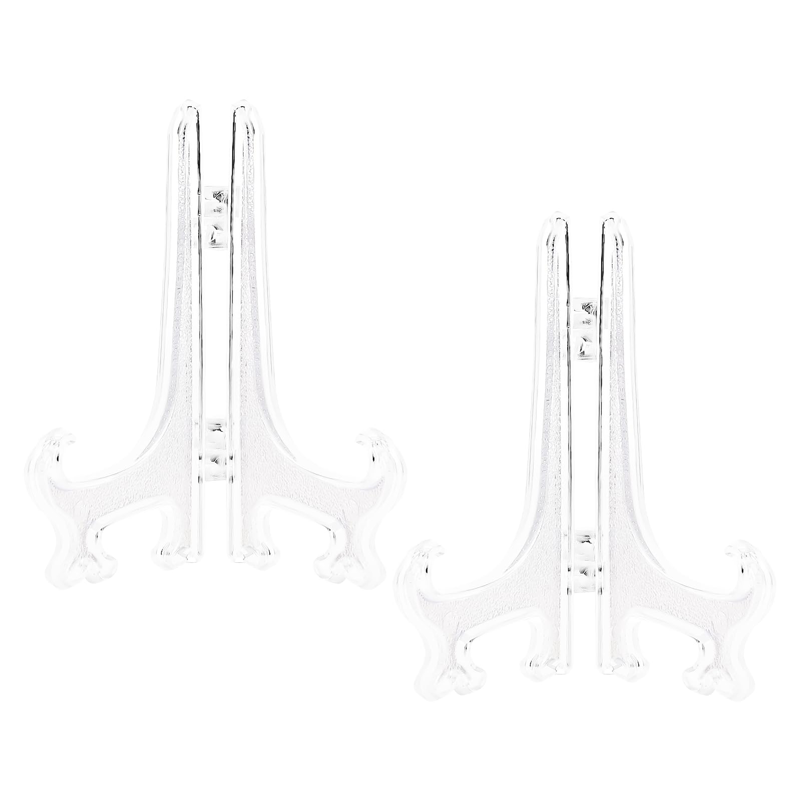 Photo 1 of Funzhan 5 Inch Clear Acrylic Book Stand Holder 2pcs Display Easel for Cookbooks Table Numbers Photo Frames Office Desk Decor Foldable Plate Display Stands