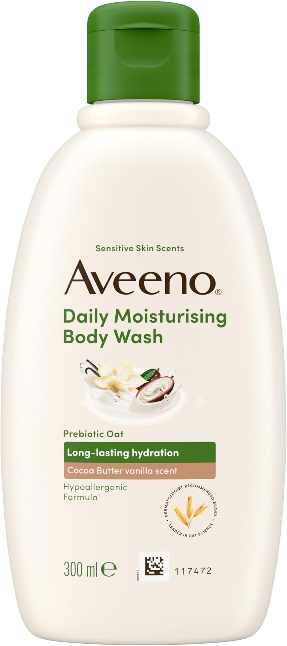 Aveeno Daily Moisturising Cocoa Butter Body Wash 300ml for Sensitive Skin