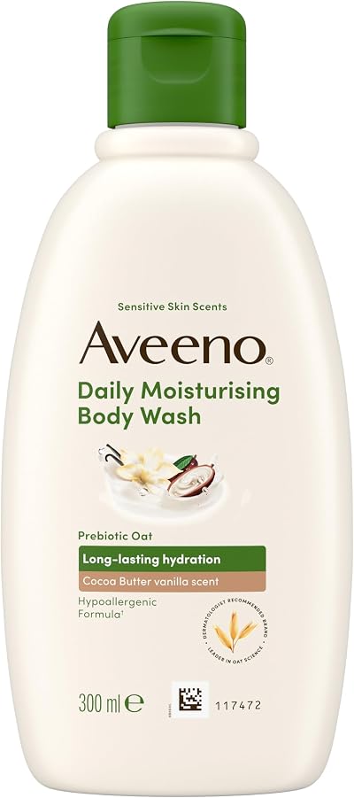 Aveeno Daily Moisturising Cocoa Butter Body Wash 300ml for Sensitive Skin