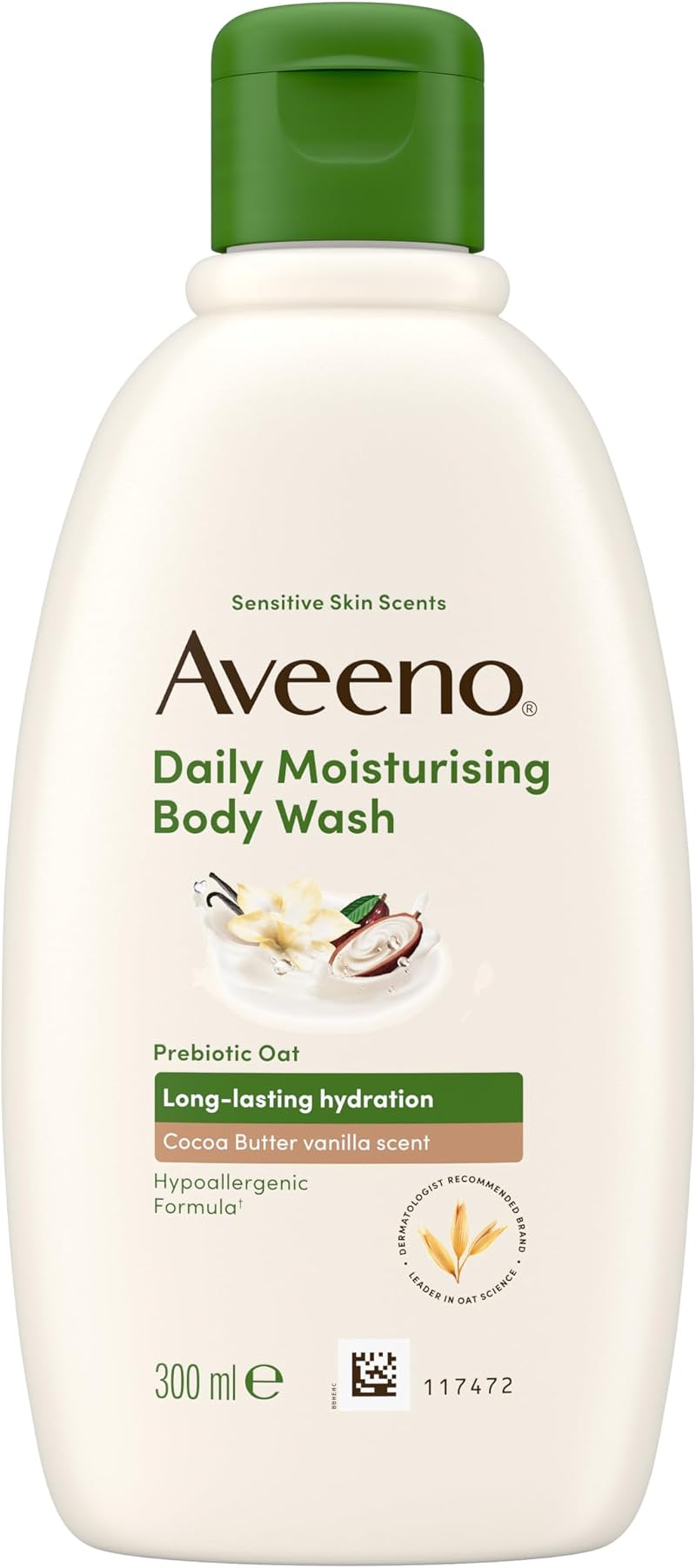 Aveeno Daily Moisturising Cocoa Butter Body Wash 300ml for Sensitive Skin