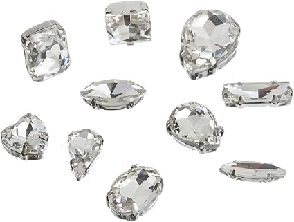 Amazon Com Zealer 100pcs Mix Shape Sew On Glass Crystal Diamante