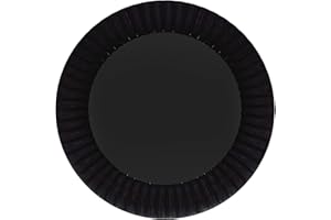 Party Essentials Deluxe Quality Hard Plastic 40 Count Round Party/Luncheon Plates, 9-Inch, Black