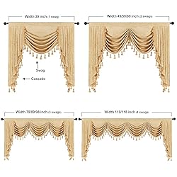 ELKCA Thick Chenille Window Curtains Valance for